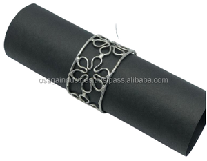 MODERN <b>WIRE</b> <b>FLOWER</b> DESIGN ROUND NAPKIN RING BEST TABLE DECORATIVE NAPKIN RING HOLDER HIGH QUALITY - Product Image 2