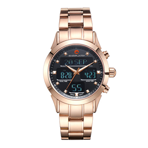 Montre-bracelet Alazan Islamic Alasr Muslim Azan Time Alfajr en acier inoxydable avec <span class=keywords><strong>boussole</strong></span> de prière Qibla, étanche, horloge <span class=keywords><strong>Kaaba</strong></span>, appel à la prière - Product Image 3