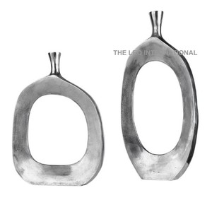 Shiny Polished <b>Vase</b> Aluminum Metal Elegant Textured <b>Unique</b> Classical Living Room Ornament Flower <b>Vase</b> - Product Image 4