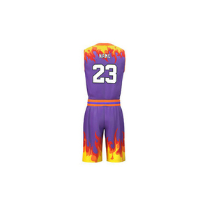 Conjunto de Camiseta y Pantalones Cortos de Baloncesto de Talla Grande de Alta Calidad, Transpirable, Antibacterial, Anti-UV, Sublimado, Diseño sin Mangas con Cuello en V, Personalizado - Product Image 2