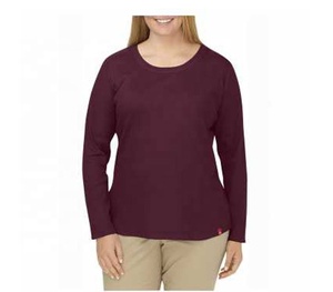 Camiseta de algodón orgánico para mujer OEM gran cantidad liso Color sólido en blanco cuello redondo Camiseta al por mayor superventas - Product Image 5