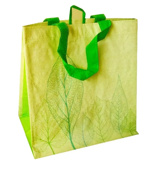 KD0805-04 Vietnam Green PP Woven, Eco- Friendly, Reusable, Recycled and Customize Logos Tote Shopping Bag