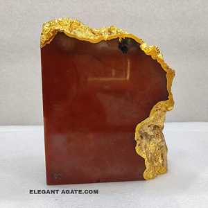 Sujetalibros de jaspe rojo de alta calidad, tallado a mano, escultura de Chakra de hadas Feng Shui, chapado en oro, Reiki, amatista, amor curativo - Product Image 1