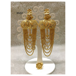 Senegal pendiente, conjunto de joyas de África conjunto chapado en oro - Product Image 1