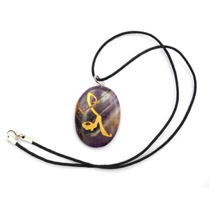 Buy Online Amethyst Stone Runic Symbols Pendants : Amethyst Stone Runic Symbols Pendants for Sale - Product Image 1