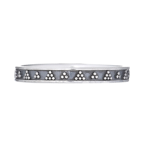Plata esterlina triángulo patrón de punto anillo - Product Image 2