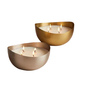 Boîte de stockage de bougie de cire de cuivre en couleur or avec un design élégant de foudre parfait pour la décoration de la maison de Noël - Product Image 1