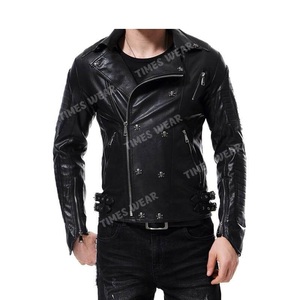 Chaqueta de motorista de cuero genuino de alta calidad para hombre, ropa de calle con cuello con capucha, piel sintética para invierno, talla XL - Product Image 2