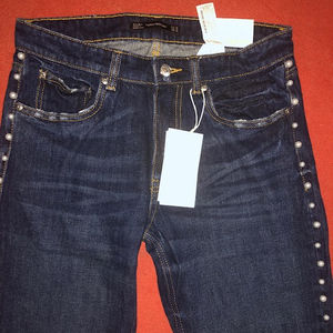 กางเกงยีนส์ผู้หญิงแบรนด์แท้ คอลเลคชั่นล่าสุด ทรงลำลอง เอวกลาง ผ้าเดนิมผสมคอตตอน สต็อกล็อตจากบังกลาเทศ - Product Image 1