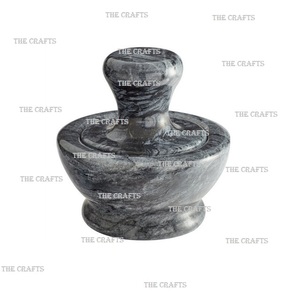 Mortier et pilon en marbre pour herbes épices broyage et broyage de l'ail utilisation Okhli Imam Dasta à des prix acceptables - Product Image 3