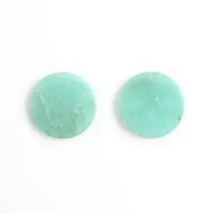 12mm Top Quality Natural Smooth Green Russian Amazonite Round Coin Shape Calibrated Loose Gemstone For Making Jewelry Wholesaler