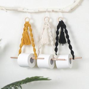 Toilet <b>Paper</b> Holder Towel Dispenser Macrame Wall Hanging Boho Decor Wall Mount Use for <b>Kitchen</b> Bathroom - Product Image 4