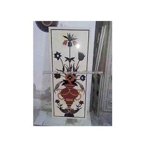 ท็อปโต๊ะหินอ่อนอินเดียฝังลาย, ท็อปโต๊ะหินอ่อนสีขาวฝังลาย - Product Image 1