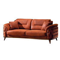 Ensemble de canapés Chesterfield élégants et modernes en tissu, sans taxes, avec cadre en bois massif capitonné, pour salon, appartement, école, entrepôt