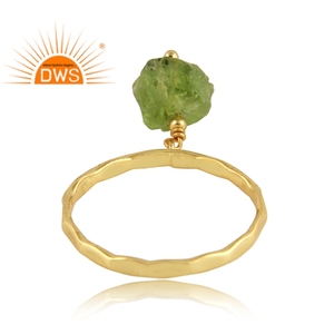 ดิบ Peridot แหวน Handmade Designer 18K Gold Plated 925แหวนเงินแฟชั่นเครื่องประดับผู้ผลิต - Product Image 3