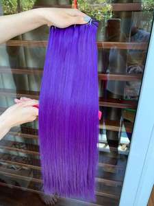 Couleur pourpre super double trame droite dessinée 100% cheveux bruts vietnamiens avec un prix de gros abordable - Product Image 2