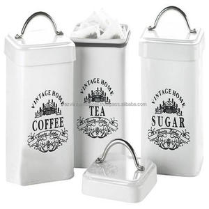 Recipiente blanco impreso con diseño antiguo en relieve con tapa de madera - Product Image 4