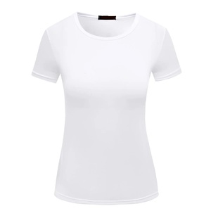 Camiseta estampada de algodón 100% para mujer, de alta calidad color sólido, informal y transpirable, ecológica - Product Image 5