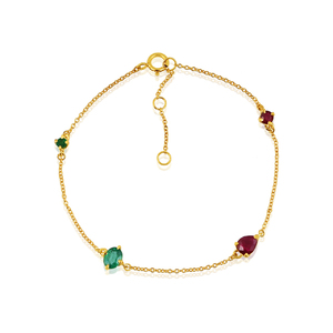Manufacturer yellow gold plated <b>bracelet</b> 925 sterling silver <b>garnet</b> multi gemstone adjustable <b>bracelet</b> - Product Image 1