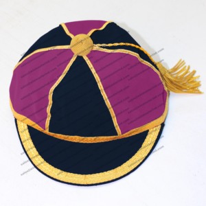 Gorra de honor holgada australiana, gorra de grillo azul marino y rosa con trenza dorada y borla - Product Image 1