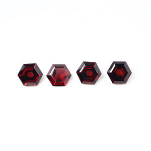 Forma personalizada, 4 Uds., 8x8mm, corte hexagonal, granate Natural, 11,50 quilates, piedra preciosa roja suelta, cristal, Color Natural rojo, granate rojo - Product Image 5
