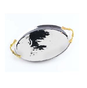 Assiette de fruits rectangulaire en métal de haute qualité, miroir de service décoratif plaqué argent et or, approvisionnement d'usine plaqué or - Product Image 5