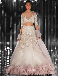 Classy Indian/Pakistani-Party-Wear-Stylish lehenga top Dress with beautiful applique work for Party/ Wedding =2020 - Product Image 1