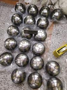 BRASS RAKU PET PAW PRINTED PET CREMATION URN <b>FUNERAL</b> <b>SUPPLIES</b> - Product Image 2