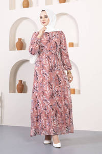 Vestido de gasa con estampado de margaritas para mujer, ropa islámica turca, Túnica modesto de Abaya, Hijab, novedad de 2022 - Product Image 3