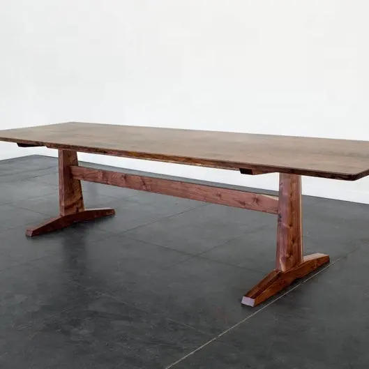 Indian Design Oregon Walnut Finishing Wooden Dinning table