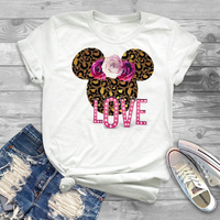 Ropa de mujer t camisa flores Mickey gráfico t camisa ropa de calle Tops para mujer