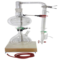 Kit de Extracción de Aceites Esenciales, Aparato de Destilación de Laboratorio, Vidrio Borosilicato de 2 Litros, Manta Calefactora Transparente con Control de Temperatura