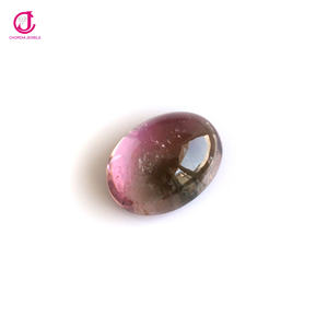 Vente chaude 100% Pierre Naturelle Bicolore Tourmaline 8X6MM Forme Ovale Cabochon Pierres Précieuses Tourmaline En Vrac Fournisseur De L'Inde - Product Image 2
