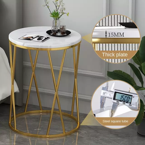 Mesa de centro de hierro ligera, sofá de lujo, mesa lateral para dormitorio, mesa redonda pequeña para el hogar - Product Image 2