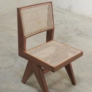 Modern Natural Teak <b>Dining</b> <b>Chair</b> for Outdoor Indoor Use for Bedroom Living Room School Hospital Hotel Natural <b>Rattan</b> Webbing - Product Image 1