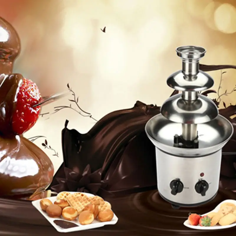 Merk Nieuwe Kleine Luxe Zware Elektrische Chocoladefontein Machine Met Stand