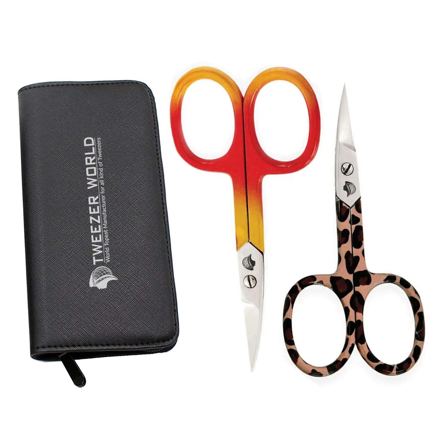 Best Amazon Hot Sell 2 pcs set Nail Scissors different color Stainless Steel Multi functional Cuticle Scissors Manicure Scissors