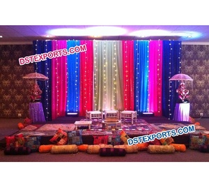 Mehandi colorido Fondo Punjabi elegante telón de fondo de boda etapa telón de fondo - Product Image 1