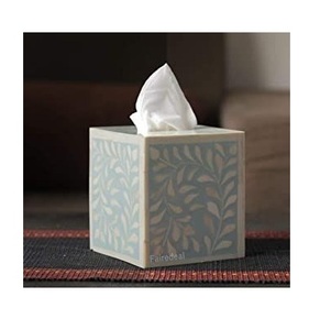 Caja de servilletas moderna, a la moda, para casa, hoteles, restaurantes, bares, papel tisú con incrustaciones de huesos verdes, superventas - Product Image 3