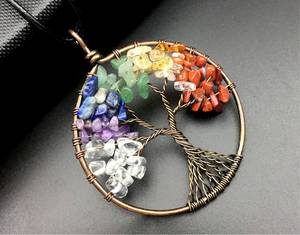 VENTE EN GROS NATUREL SEPT CHAKRA VIE DE L'ARBRE PENDENTIF POUR LA GUÉRISON BIJOUX SPIRITUEL & REIKI FENG SHUI VRAC DE L'AGATE ÉLÉGANTE - Product Image 2