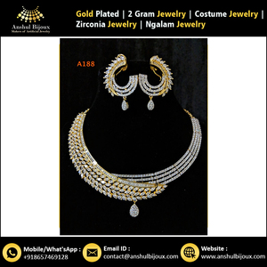 Conjunto de joyería de aniversario de boda de estilo étnico africano para mujer, collar de Zirconia, pendientes, anillo, fiestas de compromiso de novia - Product Image 2