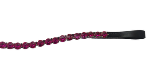 Bandeau à sourcils de cheval Bandeau à sourcils rond en cristal Bandeau à sourcils de fabricant Bling Crystal Horse Bridle anglais USA Leather Polo Black - Product Image 4