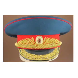 Professional customized officer hat Mot parade Russian peck hats uniform embroidered peck hat maker