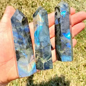 Best Quality Metaphysical Labradorite Tower Point Obelisk For Wholesale Tower Wand Buy From N H AGATE