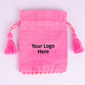 Ensemble de deux sacs à cordon en coton pochettes imprimées personnalisées pour emballage et cadeaux cordon réutilisable pour bijoux pièces et cosmétiques - Product Image 3