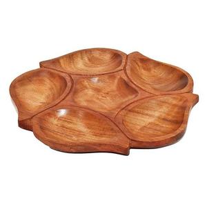 Décoration de table de fête de mariage traiteur conception de feuille de service plateau de service en bois pour servir de délicieux plats et desserts - Product Image 1