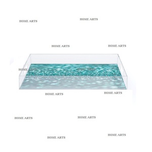 Bandeja para servir té acrílica de nuevo diseño con bandeja para servir alimentos de forma Rectangular de calidad superior para uso doméstico - Product Image 1