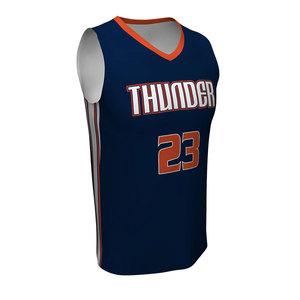 Diseña tu propia camiseta de baloncesto con el color de tu elección, el mejor uniforme de baloncesto reversible personalizado, fabricado por Marajdin Impex - Product Image 1