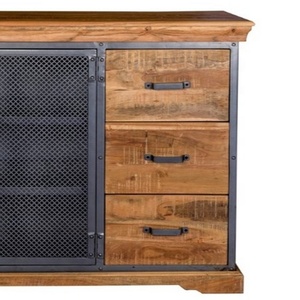 Sovi làm bằng tay hiện đại công nghiệp phong cách sắt gỗ Tủ tủ nhà phòng khách Tủ Ngăn Kéo kim loại đồ nội thất - Product Image 2