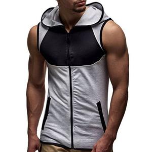 <b>Hoodies</b> <b>Men</b> <b>Sleeveless</b> Sweatshirts Slim Fit Summer Zipper Sportswear Fashion Comfortable Tracksuit Bulk Wholesale - Product Image 2